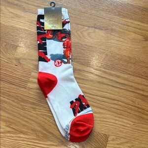 Akira Anime Red and White Graphic Socks one pair new size small / medium